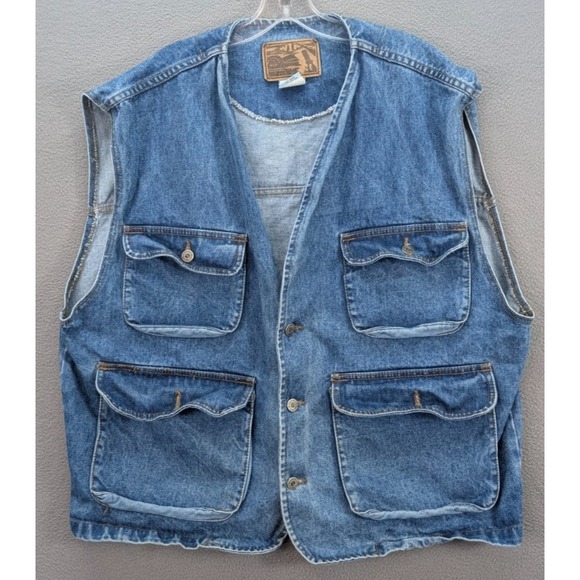 Wippette Kids Other - WIP Work in Progress Denim Vest Men's Size XL Barn Western Pockets 90s USA Made